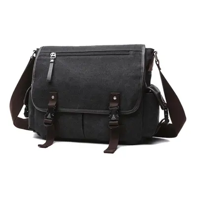 (black, One Size) Men&apos;s Handbag Casual Fashion One Shoulder Crossbody Canvas Bag Black Stre