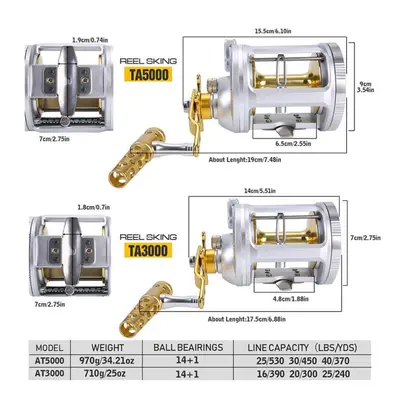 (as the picture, 2000) Sea Fishing Reel Trolling Reel Full Metal Aluminum Cnc Machined Saltwater