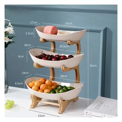 (apricot, L) New Fruit Tray Living Room Coffee Table Creative Modern Household Ornaments Multila