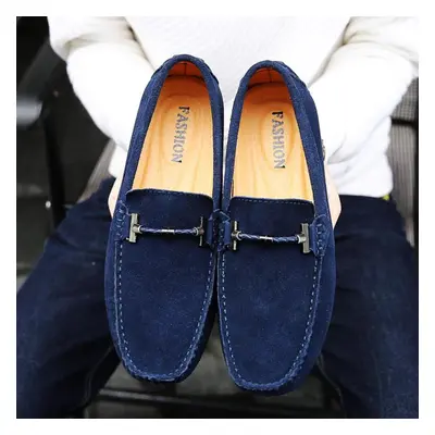 (navy blue, EU: 48) Men's Moccasins Horse Bit Loafer Driving Gommino Comfort Flats Casual Slip-o