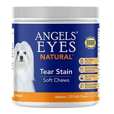 Angel's Eyes NATURAL Tear Stain Prevention Soft Chews for Dogs - Ct - Chicken Formula (AENSC120D