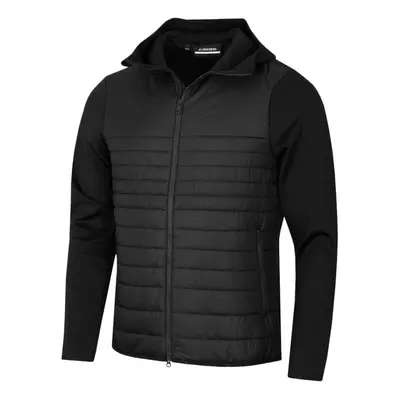 (M, Black) J.Lindeberg Mens Martino Quilt Hybrid Hooded Stretch Golf Jacket