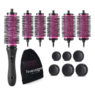 Hivexagon Round Hair Brush Set with Detachable Barrels Styling Tool, Barrels Handle, Small Mediu