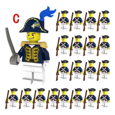 (C) 21pcs Movie Caribbean Pirates Imperial Navy Mini Figurine Bricks Model Set