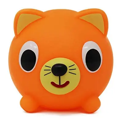 Jabber Ball Sankyo Toys Squeeze and Play Sound Ball - Neon Orange Cat