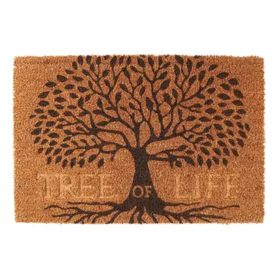 Carousel Home and Gifts Tree Of Life Doormat | Rectangular 60x40cm Outdoor Coir Door Mat | Non-S