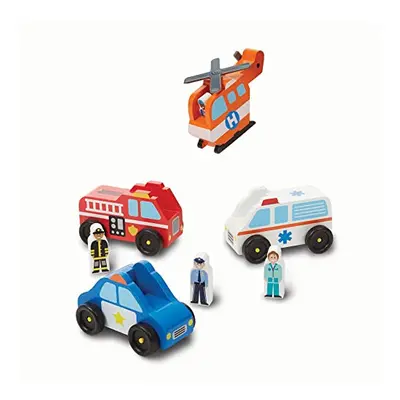 Wooden Emergency Vehicle Set | Wooden Vehicles, Cars & Trains | 2+ | Gift for Boy or Girl