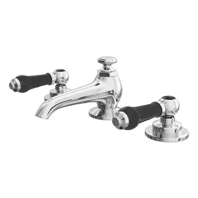 Traditional Black Lever Basin Mixer Tap With Pop-Up Waste Bathroom Sink Taps