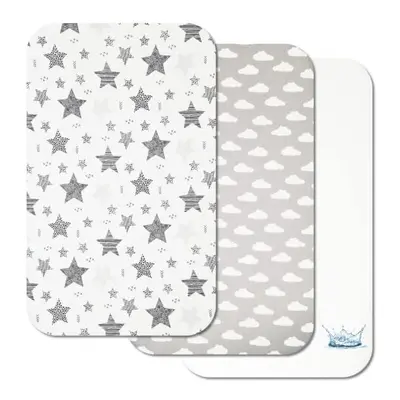 Next to Me Crib Sheets - 3pc Crib Sheets Set - Fitted Cotton Sheets and Waterproof Mattress Prot