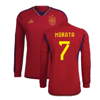 (L) Spain Long Sleeve Home Shirt (MORATA 7)