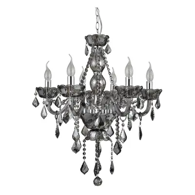 Premier Housewares Murano Smoked Chrome/ Crystal Chandelier