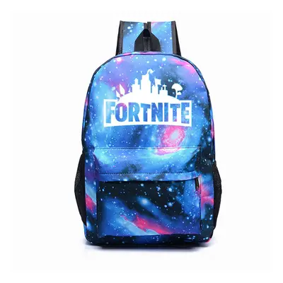 (Galaxy Blue) Fortnite Galaxy Shoulder Backpack Boy Girl GLOW IN DARK School Bag Rucksack