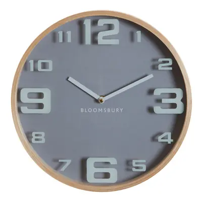 Vitus Grey Wood Large Numbers Wall Clock