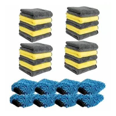 (28-Piece) Pro-Kleen Microfibre Cloth & Mitt Set