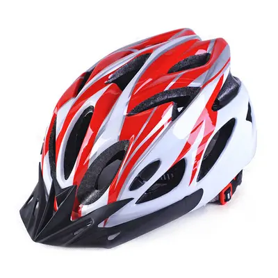 (Red) Professional Road Mountain Bike Helmet Hole Breathable Ultralight Cycling Helmet Motorcycl