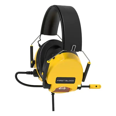 (Yellow) Gaming Headset Foldable Headphone with Virtual 7.1 One-way Noise Reduction Microphone C