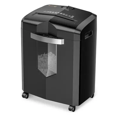 12 Sheet Cross Cut Shredder for Home Office Use, Minute Heavy Duty Shredder, Casters for Credit 