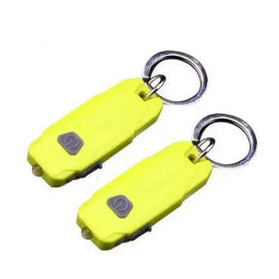 (Yellow) Pack Mini Led Lights, Portable USB Rechargeable Ultra Bright Keychain Flashlight with L