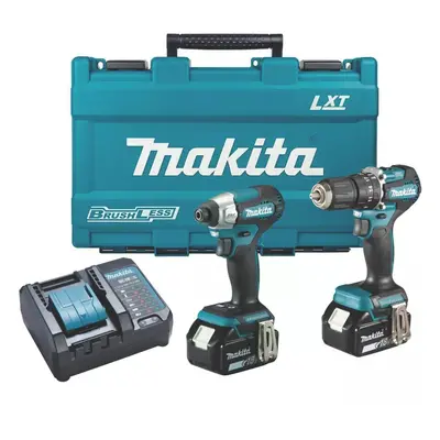 Makita 18v DLX2414F01 Brushless Kit DHP487 Hammer Drill DTD157 Impact Driver 3ah