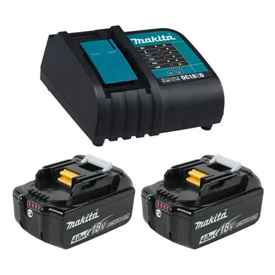 2x Genuine Makita 18V 4.0Ah LXT Lithium Battery BL1840 + DC18SD 240v Charger