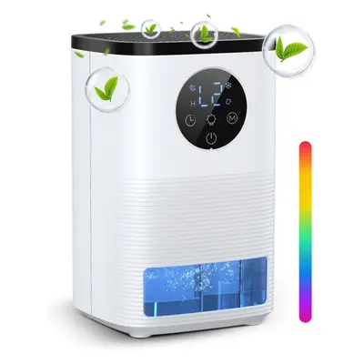 Drying Clothes Mode Auto Shut Off & 24H Timer Touch Control 7-Color Lights Quiet Dehumidifier fo