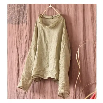 (apricot, One Size) Johnature Women Spring T-shirts Solid Color Long Sleeve O-neck Tees High Qua