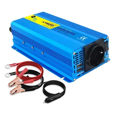 (blue, 24V 220V EU Socket) 2000w (peak) Dc 12v/24v To 230v 1000w Rated Power Pure Sine Inverter 