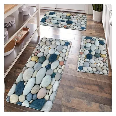 (160*200cm) Vivid Pebble Pattern Easter Soft Kitchen Rug Anti-fatigue Kitchen Rug Waterproof Non