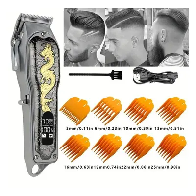 (as the picture, LJP7) Dragon Pattern Electric Hair Clipper - Professional Salon Grade Clipper F