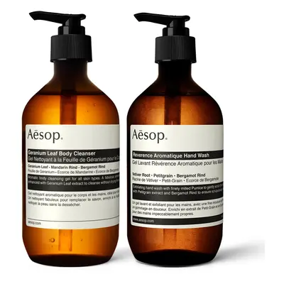 Aesop Reverence Aromatique Hand Wash & Geranium Leaf Body Cleanser | 500mL/16.67oz | Paraben Cru