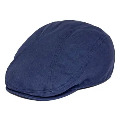 BOTVELA Men Cotton Twill Newsboy Flat Ivy Driving Hat Fitted Cap (Navy