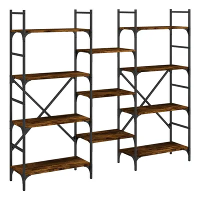 (smoked oak, x 28.5 x 136.5 cm) vidaXL Bookshelf Bookcase Storage Rack Cabinet Book Shelf Engine