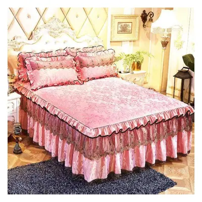 (pink, 3pcs 120x200cm) Pcs Bedding Set Luxurious Bedding Cover Set Warm Bedspread On The Bed Hei