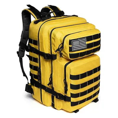 (yellow) 45l Military Tactical Backpacks Molle Army Assault Outdoor Pack Day Bug Out Bag Travel 