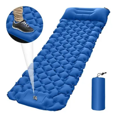 (blue, One Seat) New Ultralight Sleeping Pad Portable Camping Mat Inflatable Air Mattress Outdoo