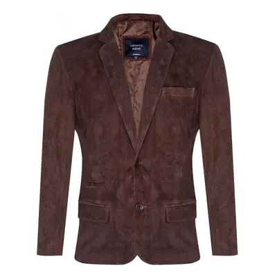 (S) Men's Brown Suede Blazer Soft Real Italian Leather