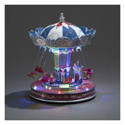 Christmas 29cm LED Xmas Musical Rotating Fairground Swing Carousel