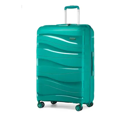 (Blue, inch) One Or Four Pieces Lightweight PP Hard Shell Suitcase With TSA Lock