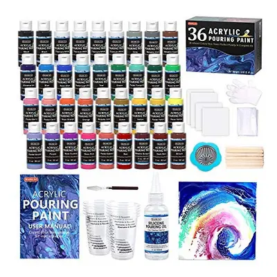 Acrylic Pouring Paint, Shuttle Art Set of Bottles (2 oz) Pre-Mixed High-Flow Acrylic Paint Pouri