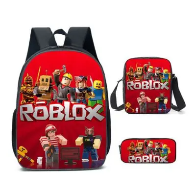 (01) Roblox 3pcs Schoolbag Lunch Bag Pencil Case Set