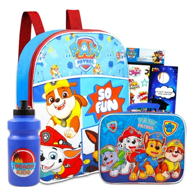 Paw Patrol Mini Backpack with Lunch Box for Kids Boys ~ Pc School