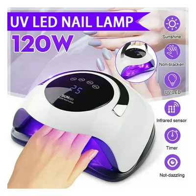 SUN 120W Nail Lamp LED UV Light Professional Dryer Gel Curing ArtTimer