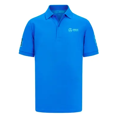 (L) Mercedes George Russell Polo Shirt (Blue)