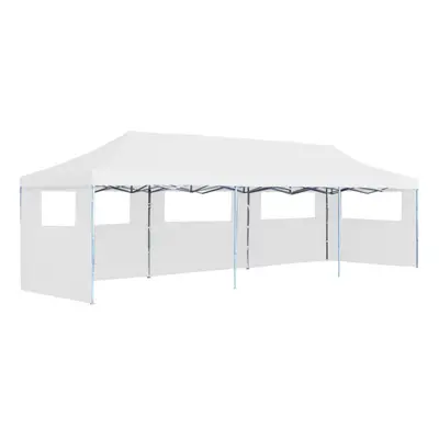 Garden Furniture Set Folding Pop-up Party Tent with Sidewalls 3x9 m White