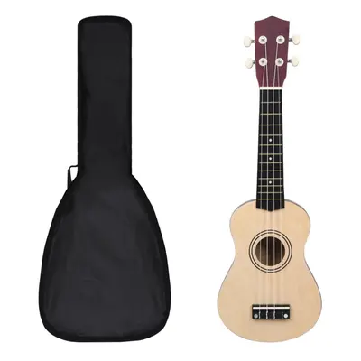 vidaXL Soprano Ukulele Set with Bag for Kids Light Wood 21" Music Instrument