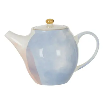 Hand-Painted Stoneware Teapot,Modern Ceramic Tea Pot With Assorted Pastel Tones,Teapot With Gold