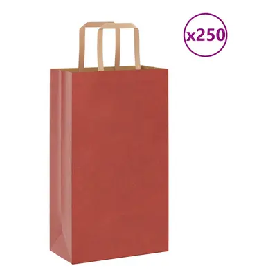 (red, x x cm/ pcs) vidaXL Paper Bags pcs with Handles White 21x11x28 cm Paper Grocery Bag