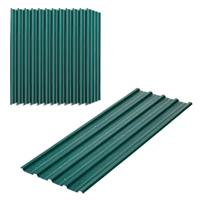 Outsunny Pack of Metal Roofing Sheets for Greenhouse and Shed, Green