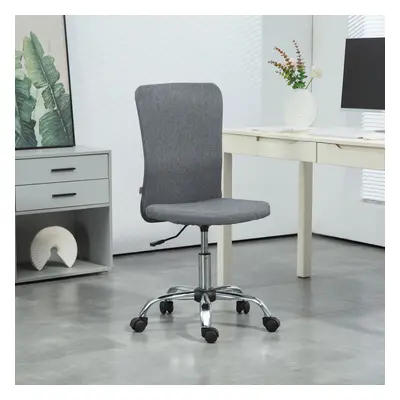 HOMCOM Armless Computer Desk Chair, Makeup Vanity Chair for Home, Grey