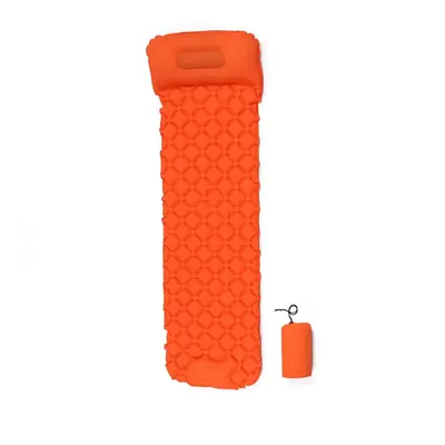 (Orange) Camping Mat Sleeping Pad Self Inflatable Mattress With Pillow Ultralight Air Cushion Ou